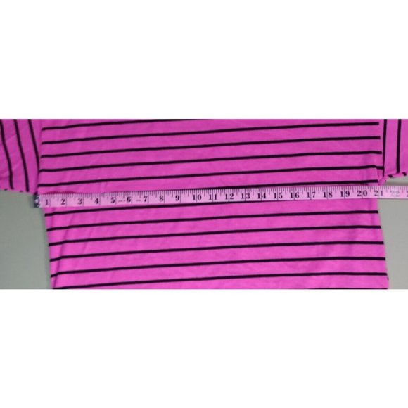 Vintage Hang Ten Pink Striped Women's Long Sleeve 80s/90s Shirt Made in USA Sz M - Picture 4 of 5